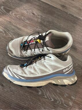 Salomon XT-6 SNEAKERS IN BEIGE/BROWN/BLUE